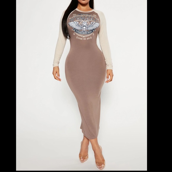 Taupe mini dress - Picture 1 of 4